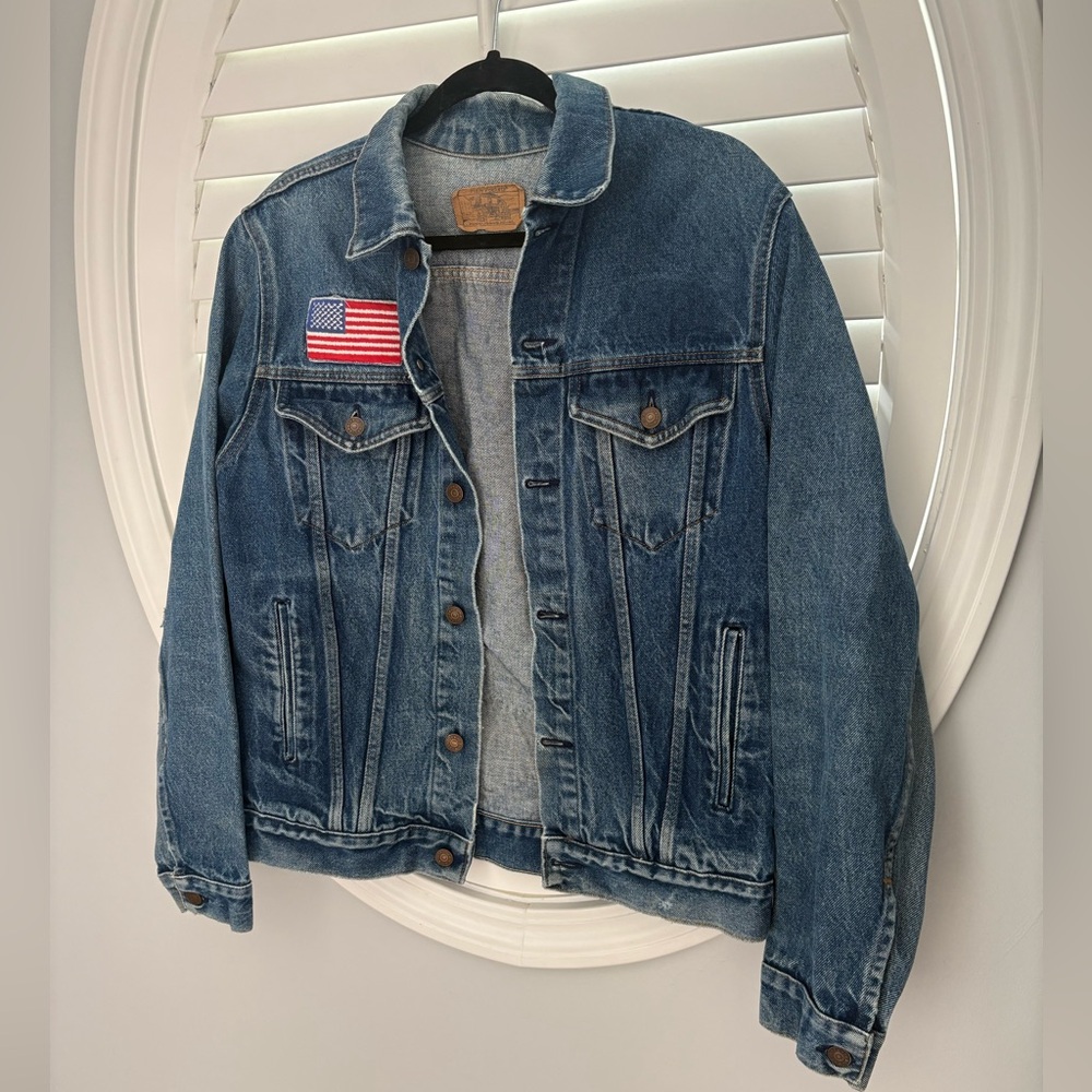Plain Pockets by Levi’s vintage denim Harley Davidson jacket women’s medium